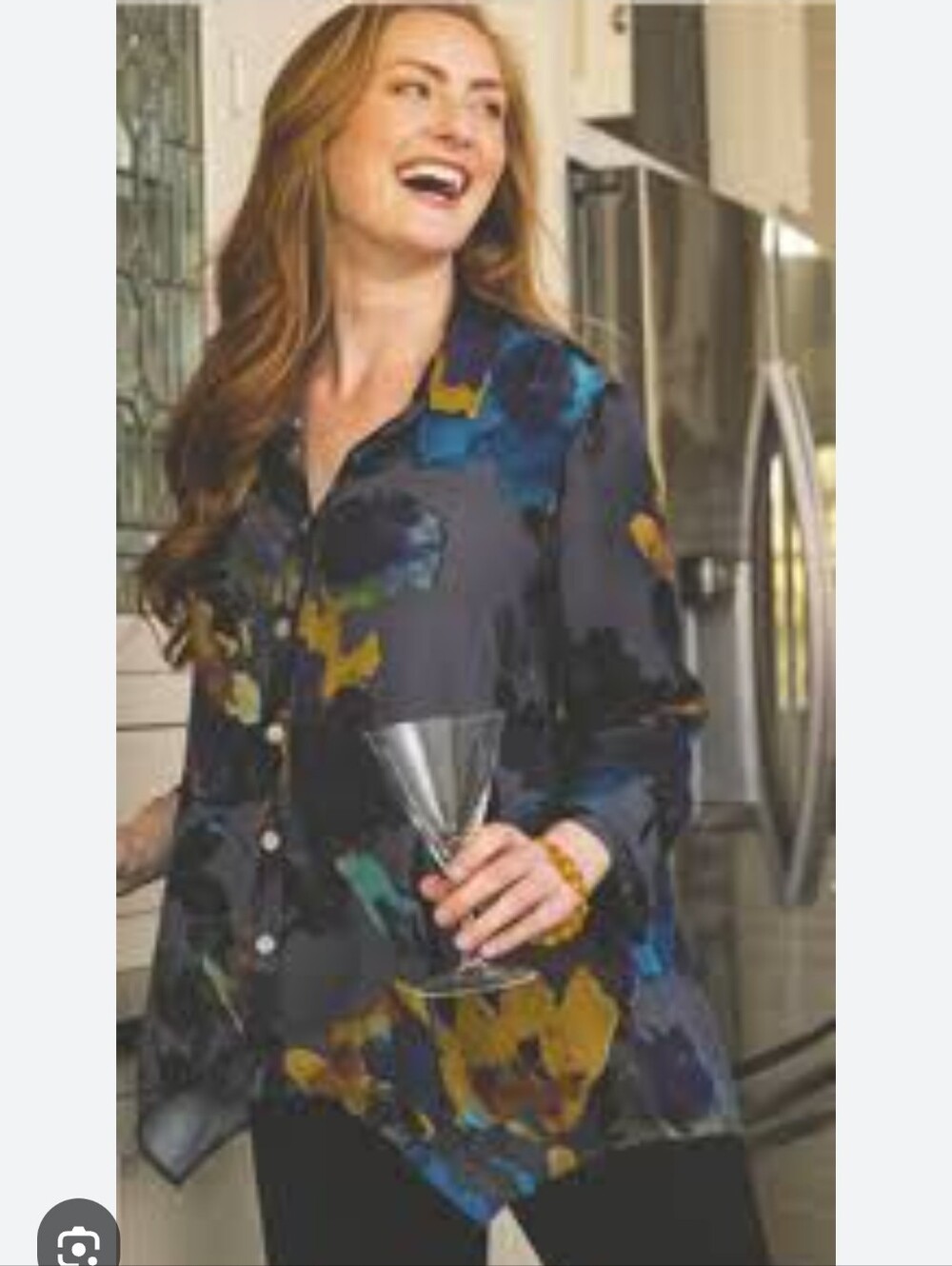 ❤️ Absolutely Gorgeous Habitat Floral Button-Front Sheer Flowy Blouse